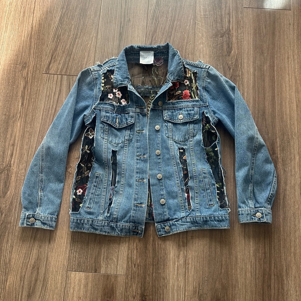 Floral Patch Denim Jacket